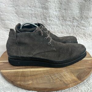 Bugatchi Mens Sz 10.5 Suede Leather Gray Chukka Boots